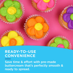 Satin Ice piping detail showcases crisp decorative designs on cakes.