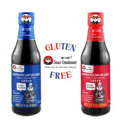 Sauce Grandmaster dark bottle pour enhances stir-fry with deeper umami.