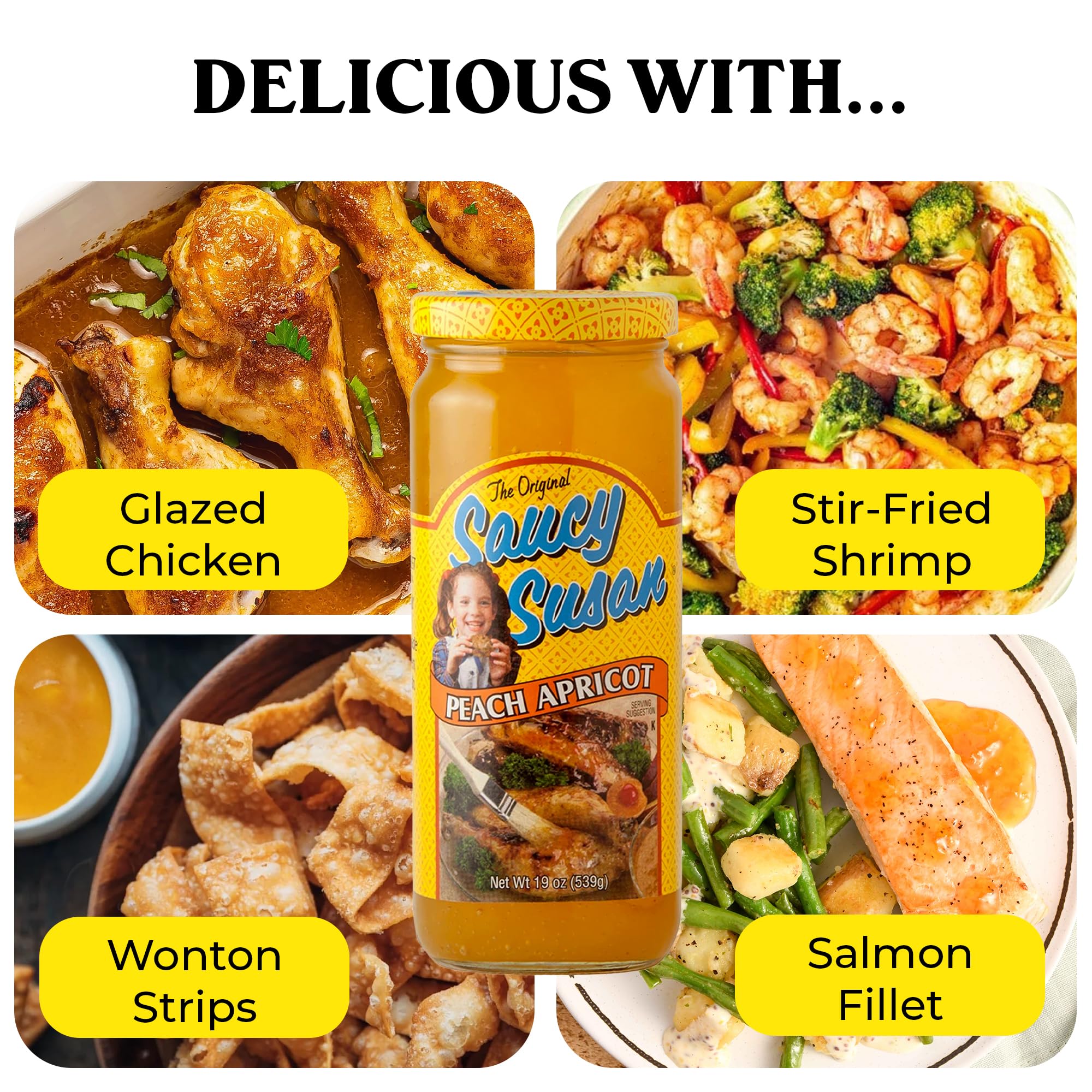 Saucy Susan Peach Apricot Original Sauce in a serving bowl for dipping.