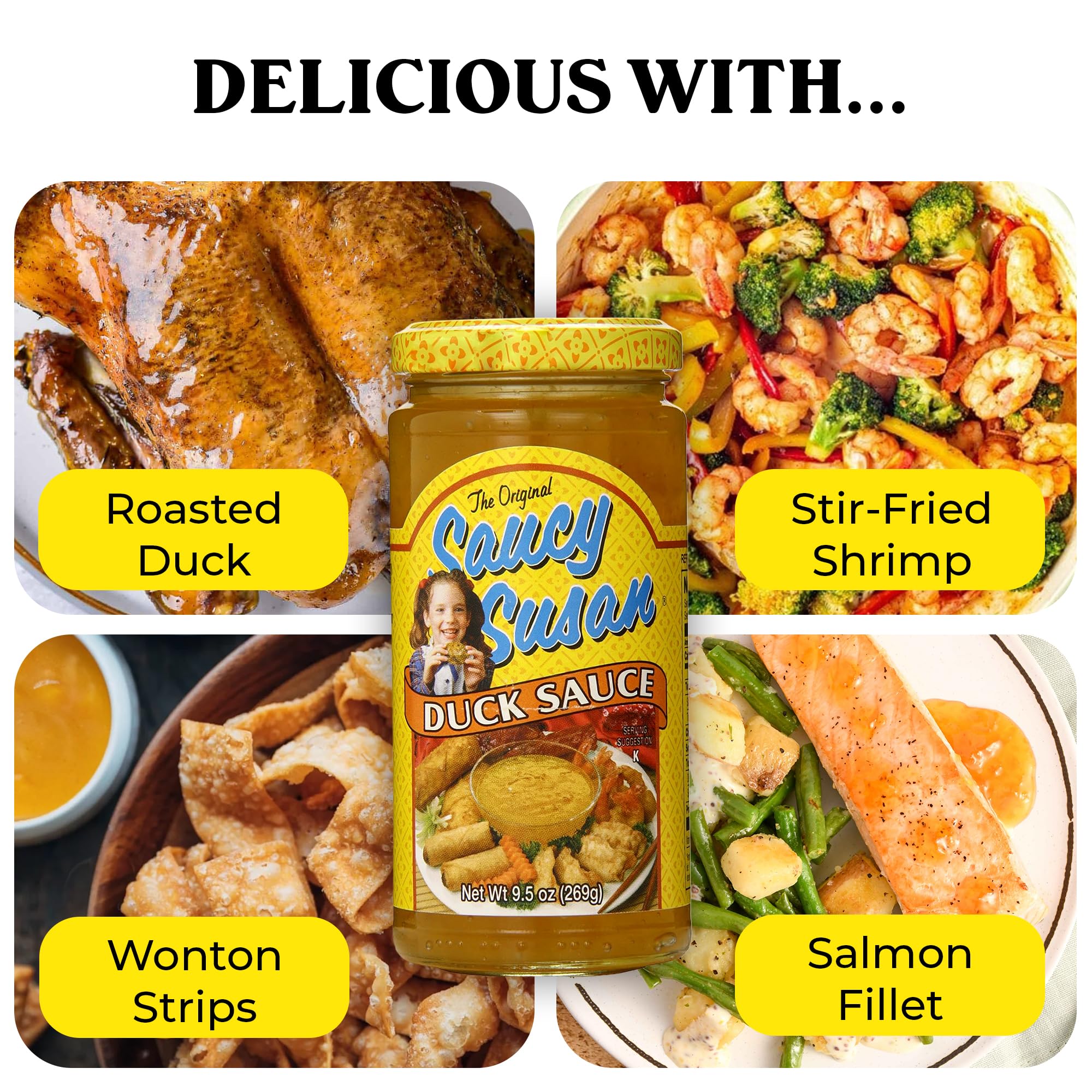 Saucy Susan Peking Duck Sauce jar apricot-peach aroma enhances meals