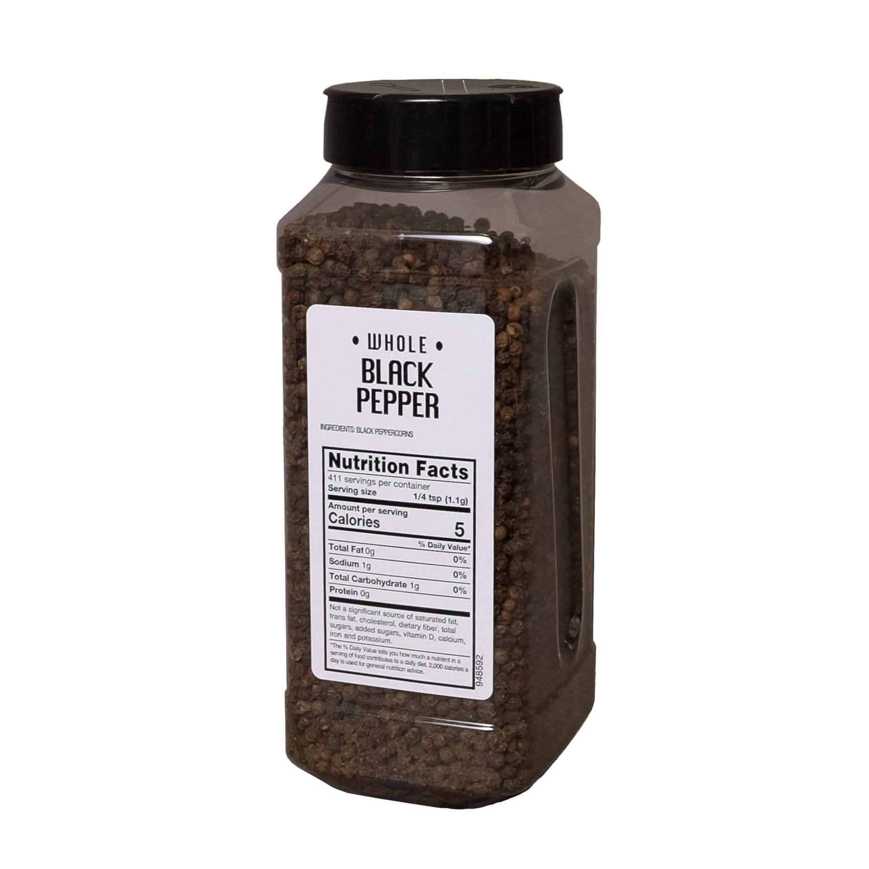 Sauer's Whole Black Pepper 1lb canister for fresh-ground flavor.