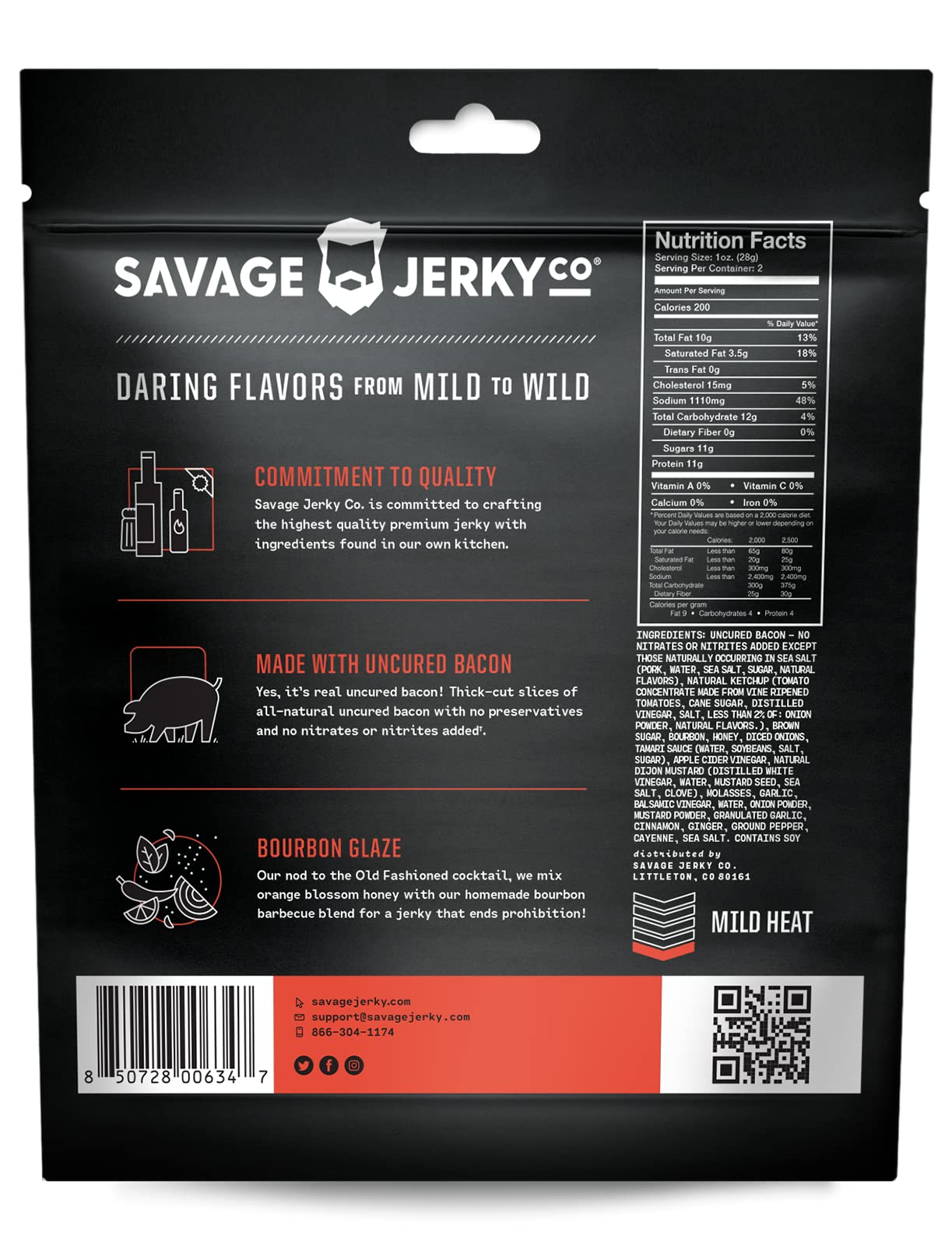 Savage Jerky Co serving idea with two flavors for sharing