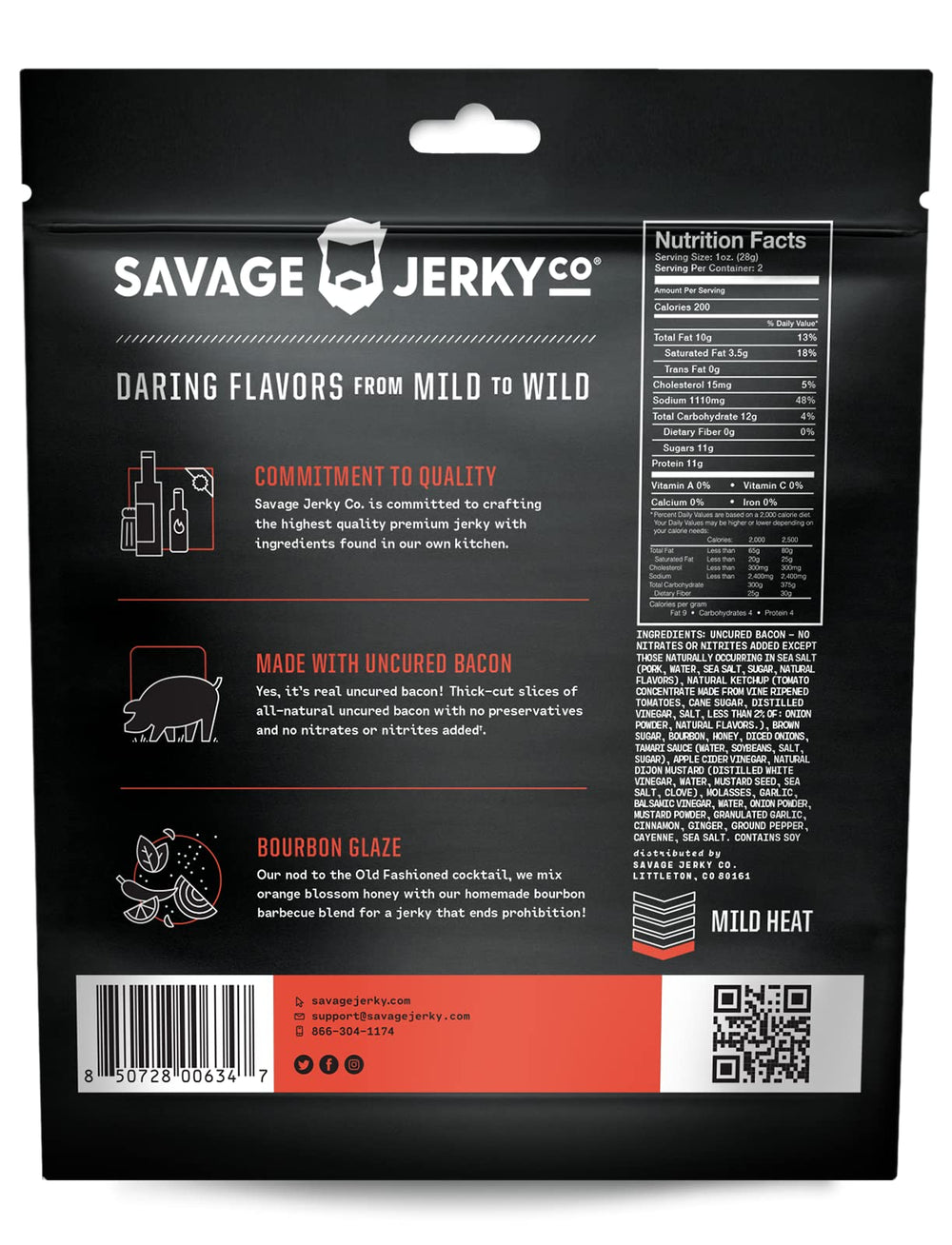 Savage Jerky Co serving idea with two flavors for sharing