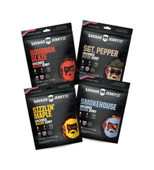 Savage Jerky Co. Sizzlin Maple bacon jerky pack, gluten-free and high-protein on-the-go snack