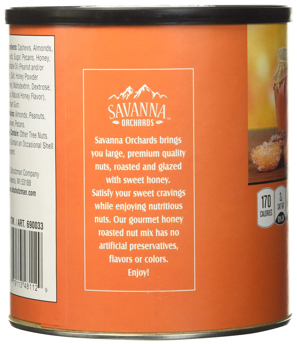 Nut mix in a clear 30oz jar by Savanna Orchards
