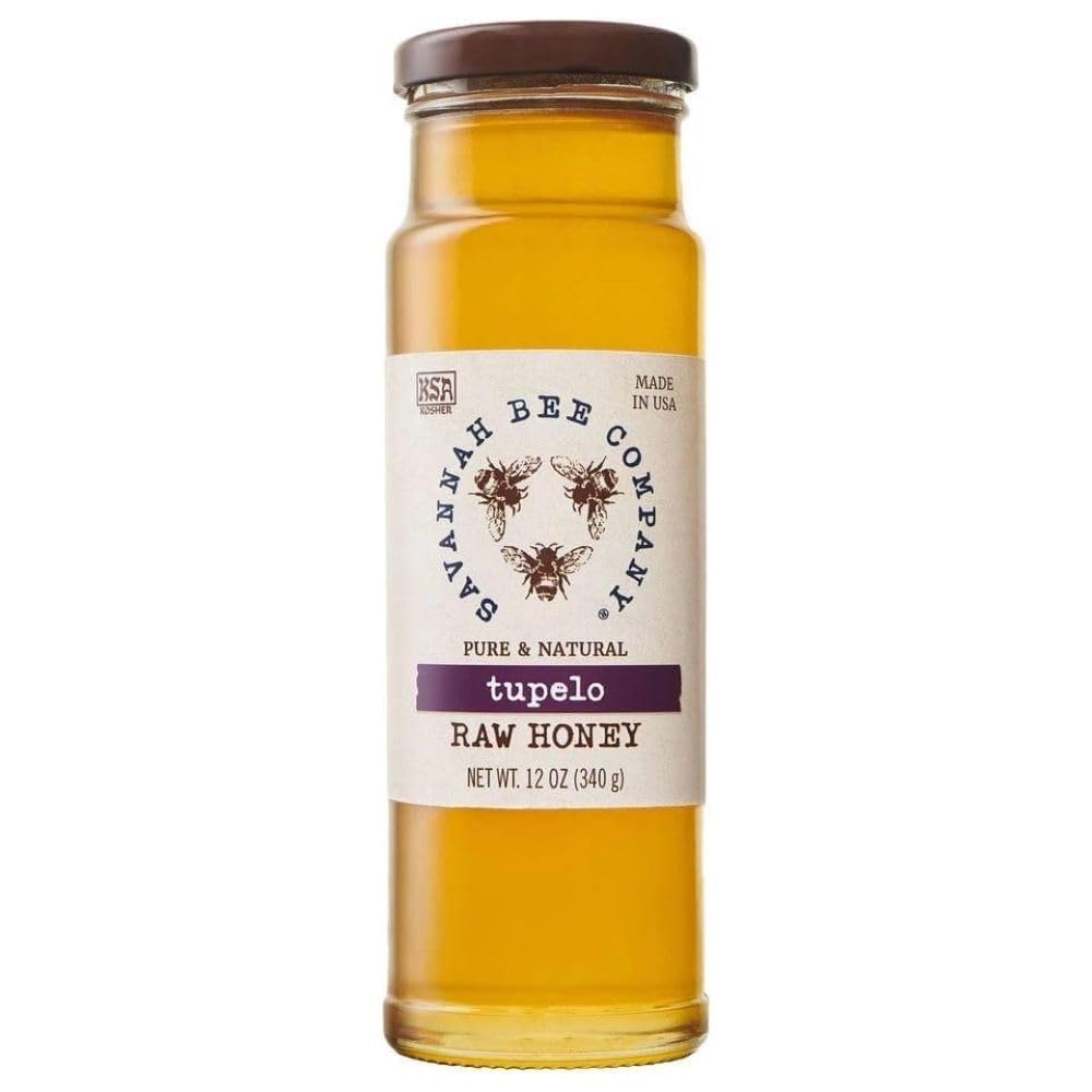 Savannah Bee Tupelo honey bottle pour highlights smooth sweetness ideal for tea