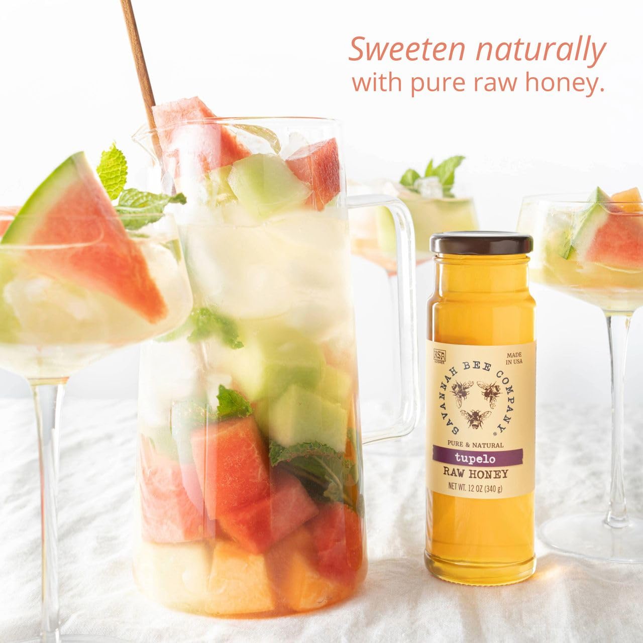 Savannah Bee Tupelo honey dessert glaze adds smooth sweetness