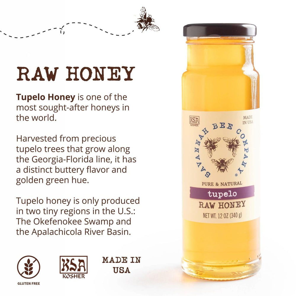 Savannah Bee Tupelo honey golden amber color rich in flavor