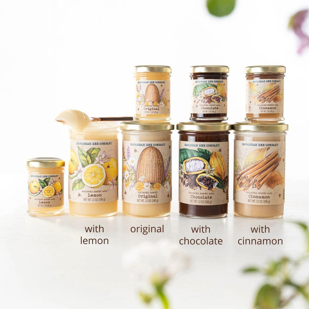 Savannah Bee whipped honey chocolate dessert topping, drizzle over sweets.