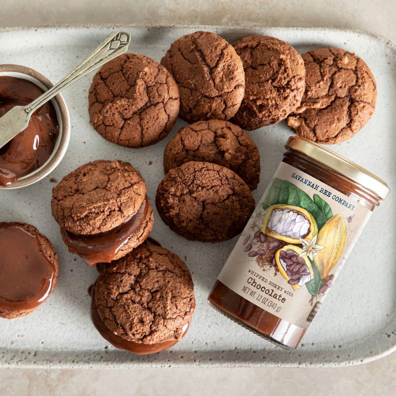Savannah Bee whipped honey chocolate ice cream topping, elevates treats.