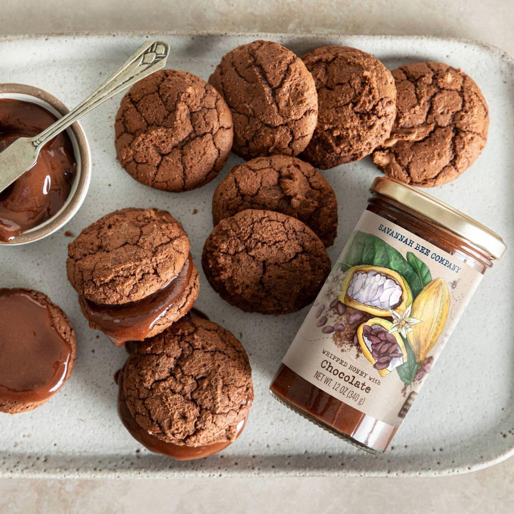 Savannah Bee whipped honey chocolate ice cream topping, elevates treats.