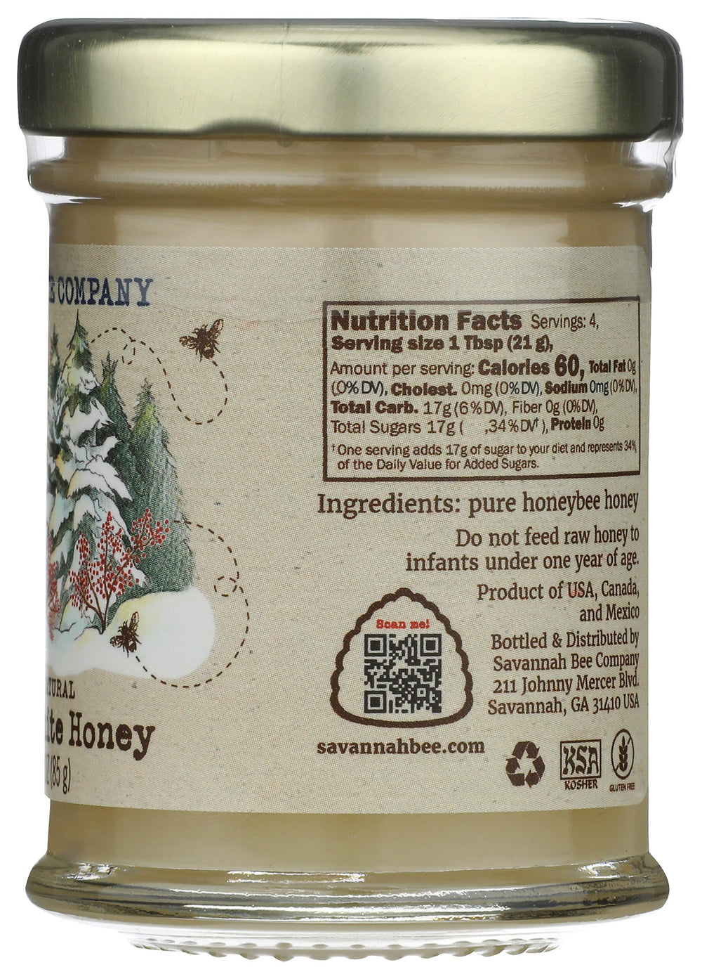 Savannah Bee Winter White holiday label design highlights seasonal packaging