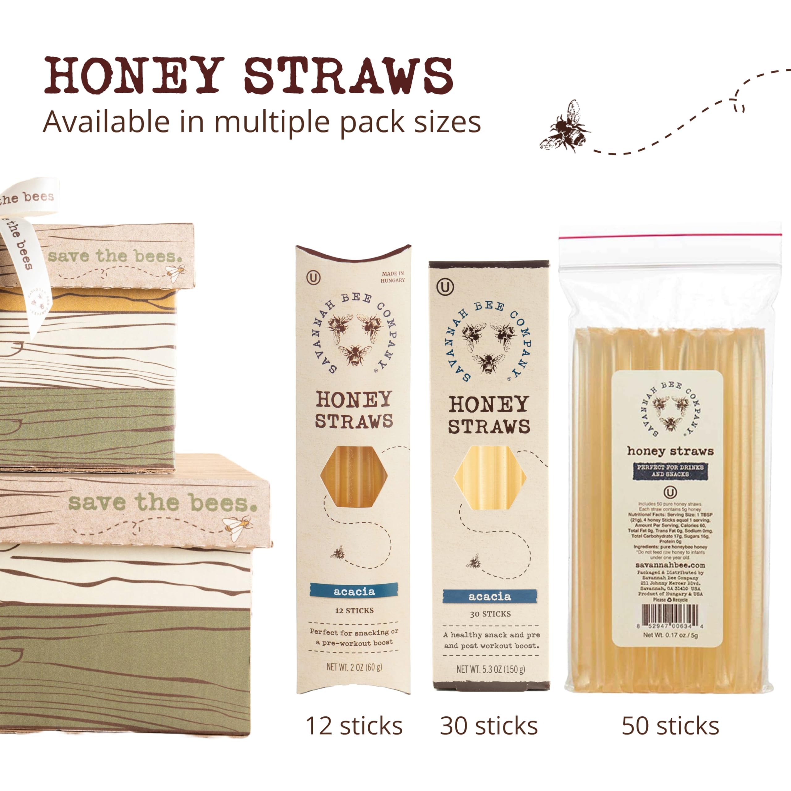 Savannah Bee honey straw with kosher-certified status for mindful snacking.