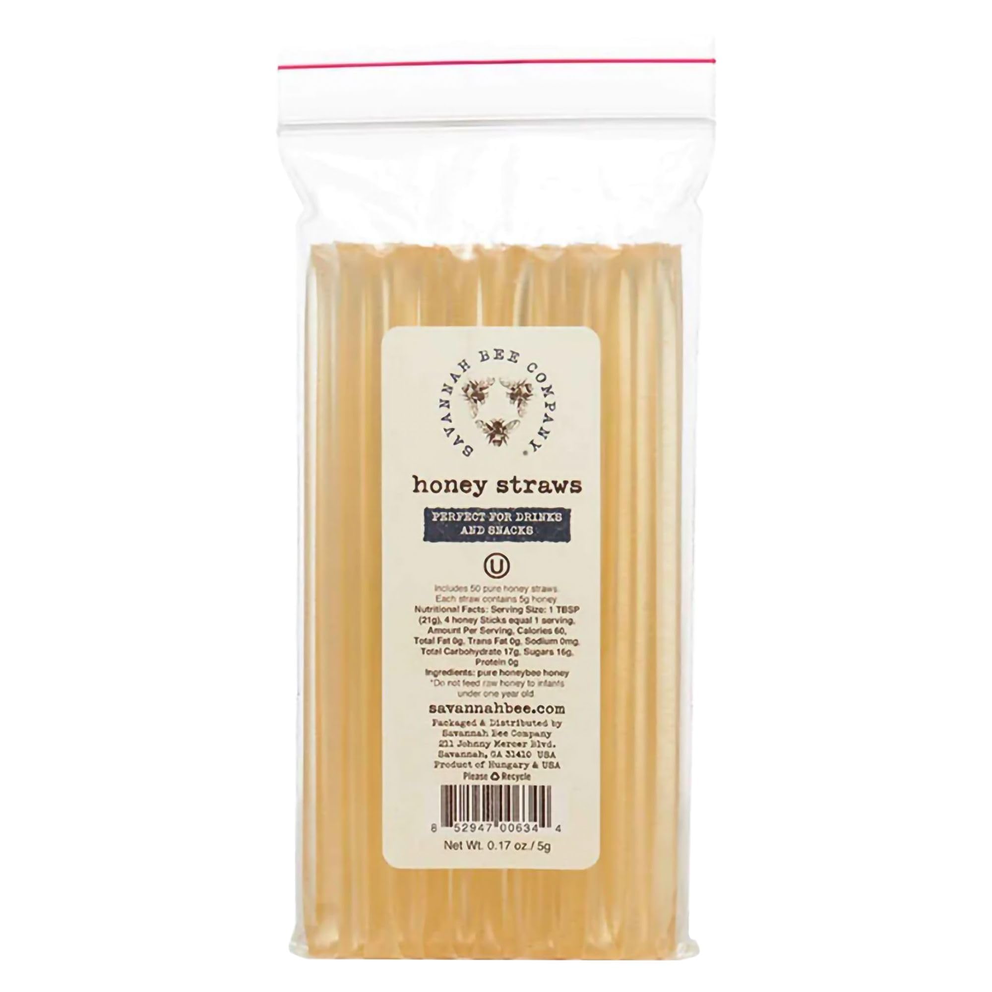 Savannah Bee honey straw on-the-go snack for busy days.