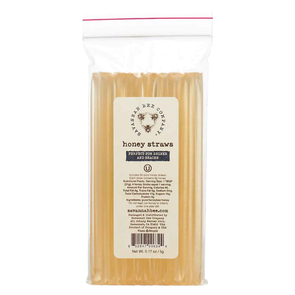 Savannah Bee honey straw on-the-go snack for busy days.
