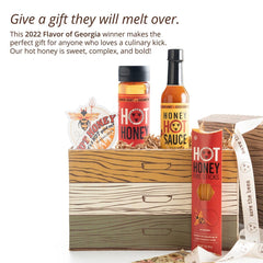 Wings with hot honey dip show spicy-sweet contrast.