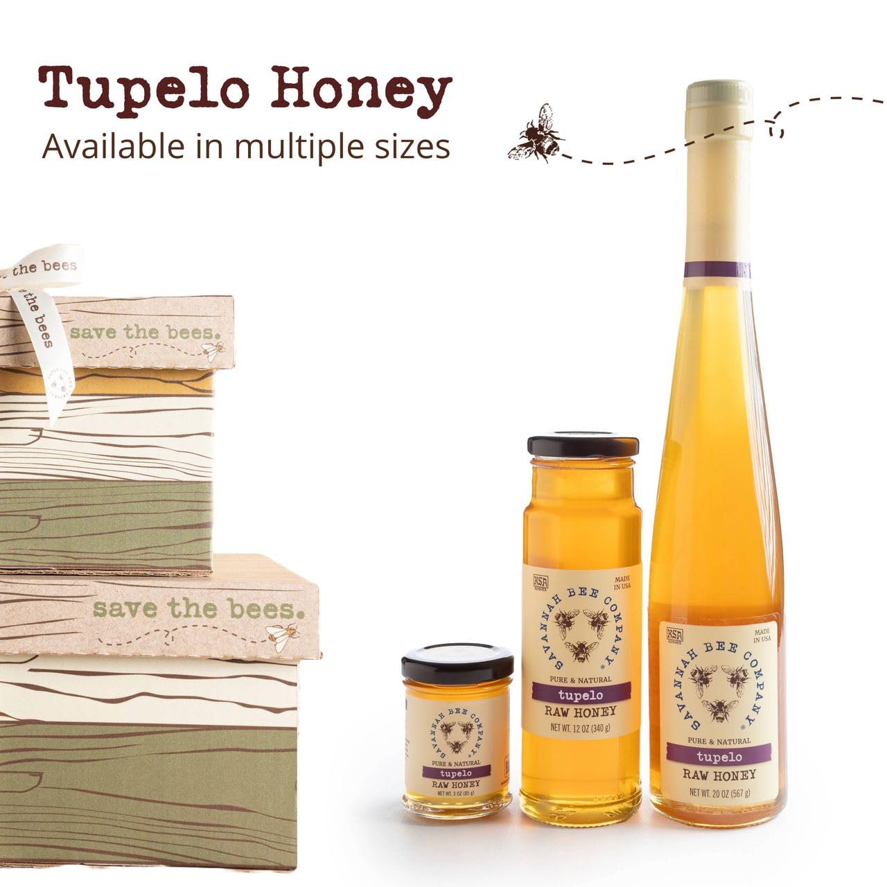 Savannah Bee Tupelo Honey raw texture captures natural color and consistency.