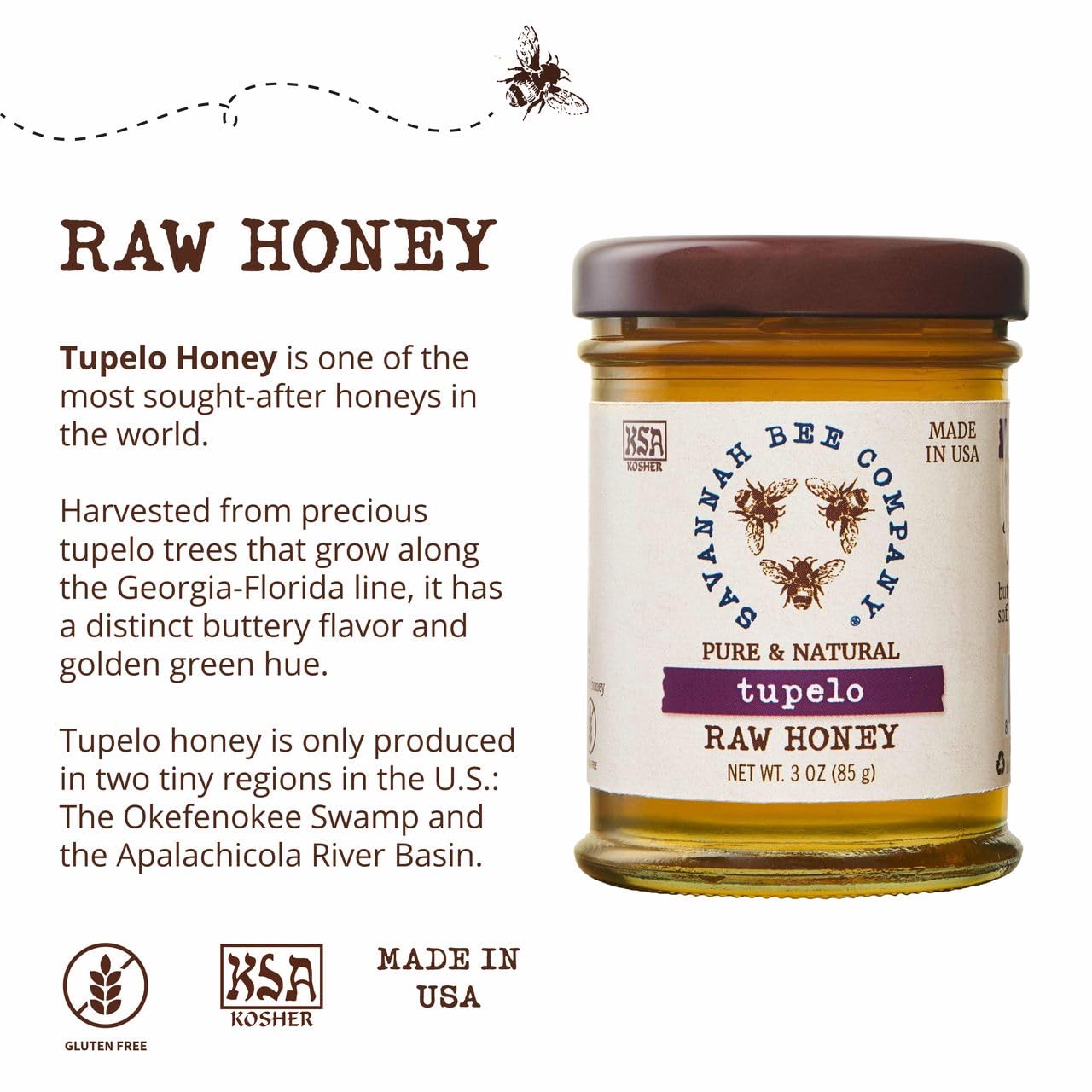 Savannah Bee Tupelo Honey tea pour adds golden sweetness to hot drinks.