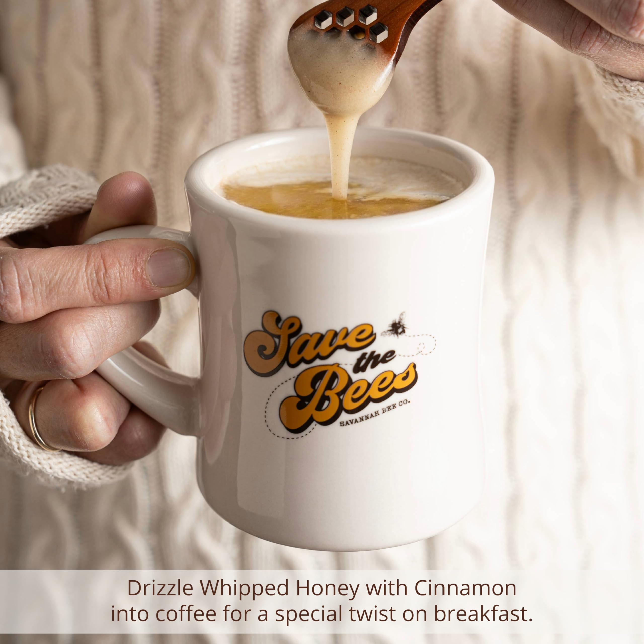 Savannah Bee Whipped Honey Cinnamon drizzle over yogurt and fruit.