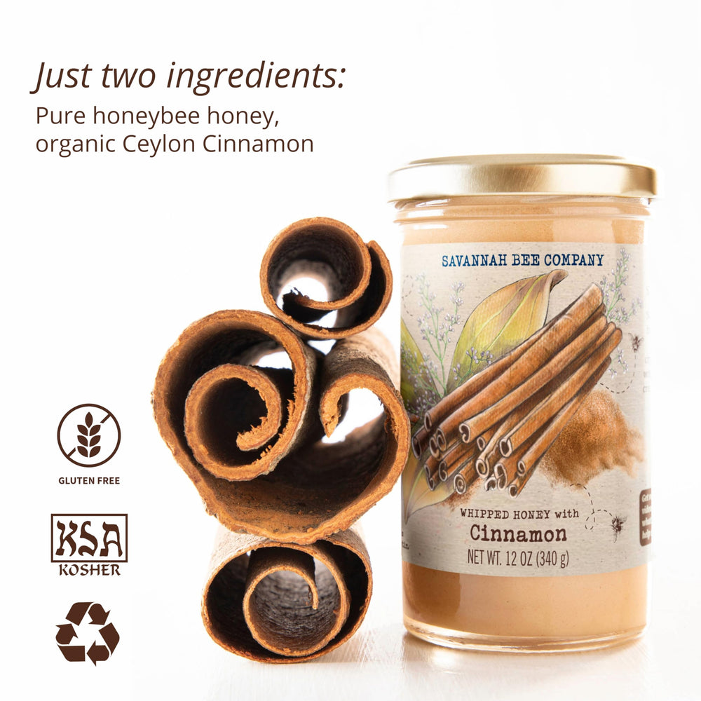 Savannah Bee Whipped Honey Cinnamon spread on toast delivers flavorful bite.