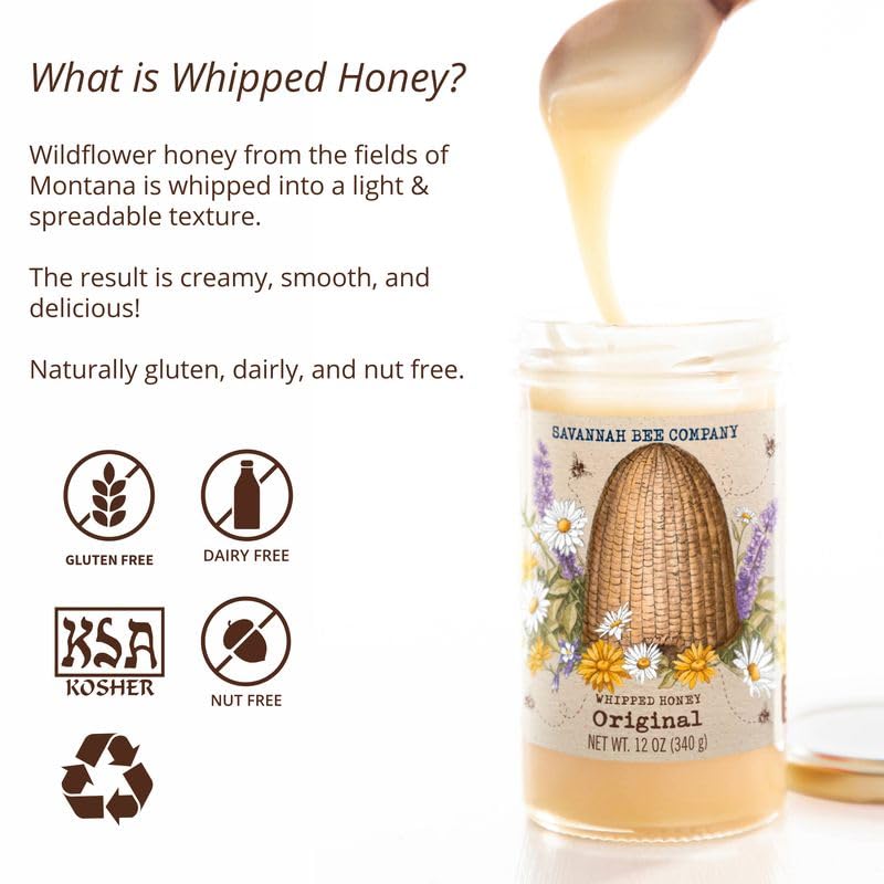 Savannah Bee whipped honey dessert topping creates silky flavor accents