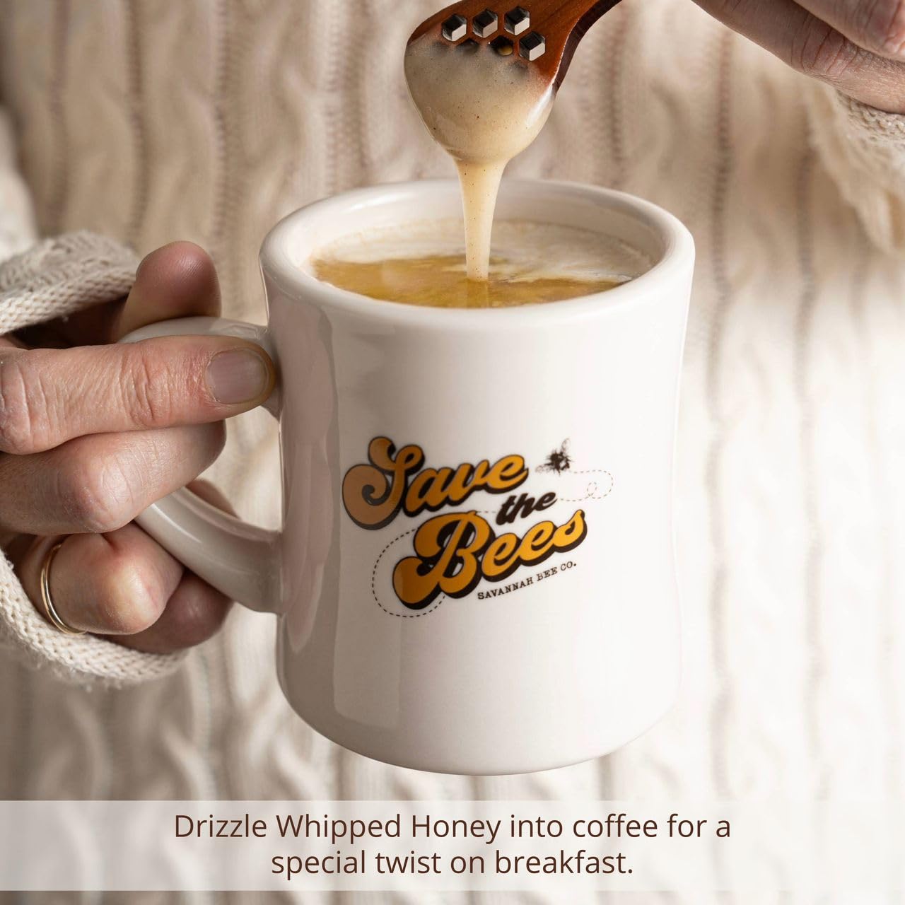 Savannah Bee whipped honey on toast showing original flavor and creamy consistency