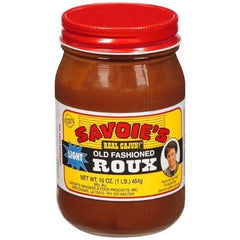 SAVOIE'S Light Roux jar showing the lighter color suitable for gumbo.