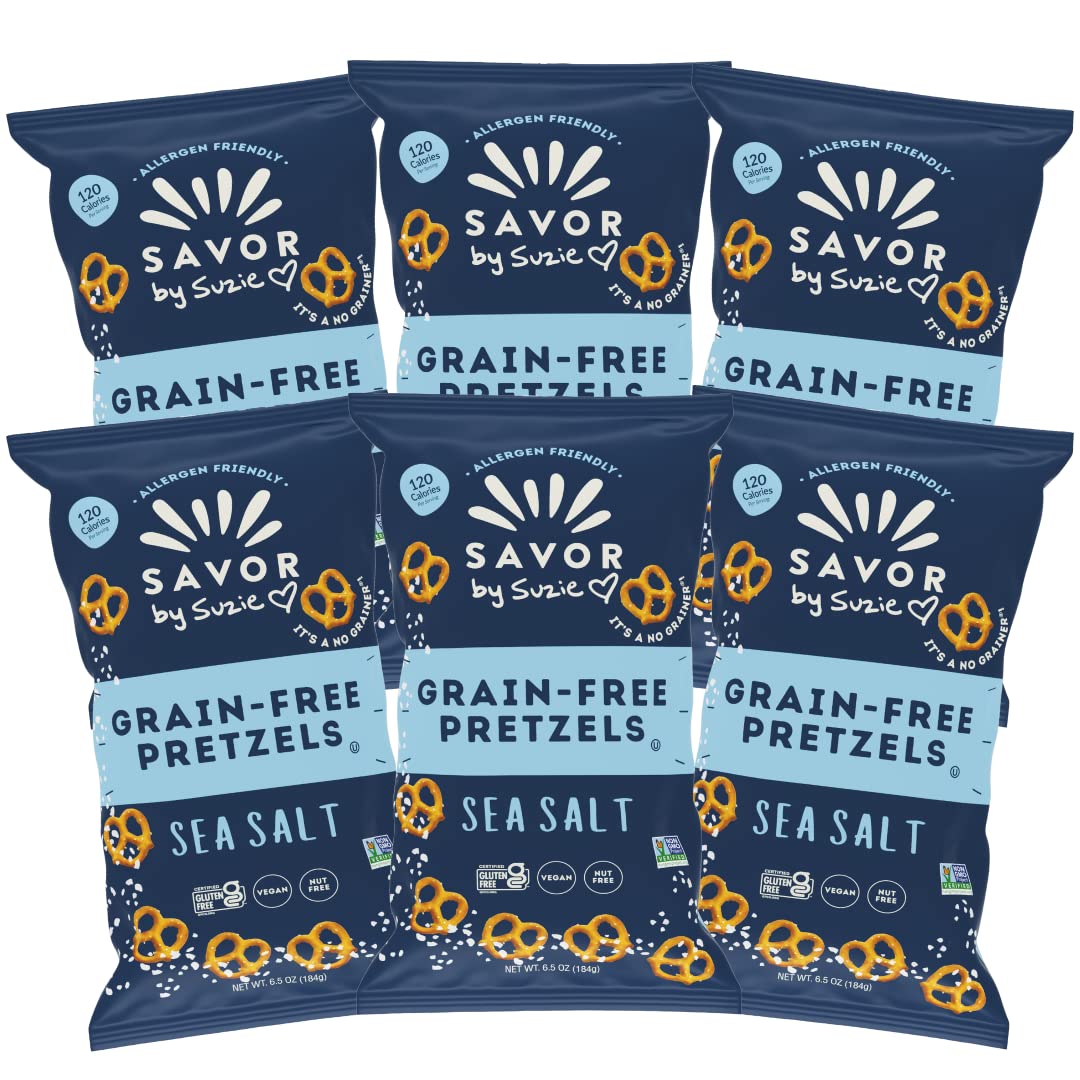 Savor by Suzie gluten-free sea salt pretzels for a crisp gluten-aware snack.