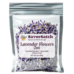 SavorSatch dried lavender buds from Albania in whole bloom form for culinary and craft use.