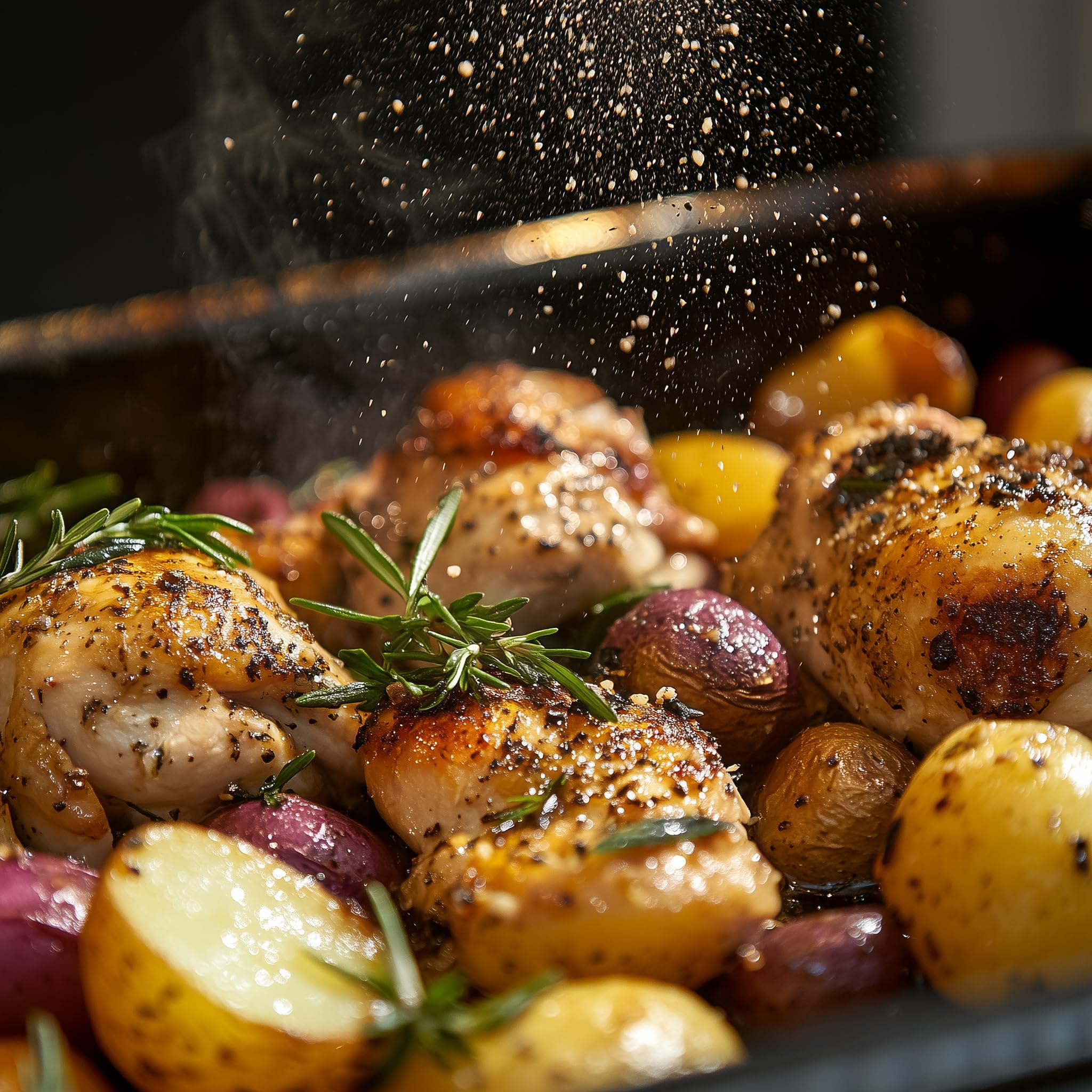 SavorSatch rosemary powder dusting meat for robust savory flavor