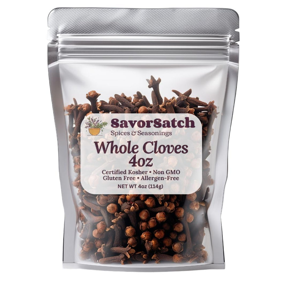 SavorSatch Whole Cloves pouch front showing premium packaging for freshness