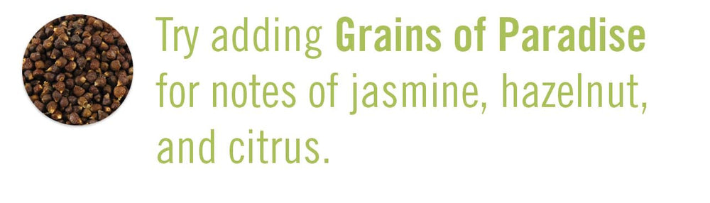 Savory Spice Shop Grains of Paradise finished dish showcasing floral citrus notes and warmth.
