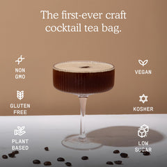 SaySO espresso martini cocktail in glass with premium craft presentation.