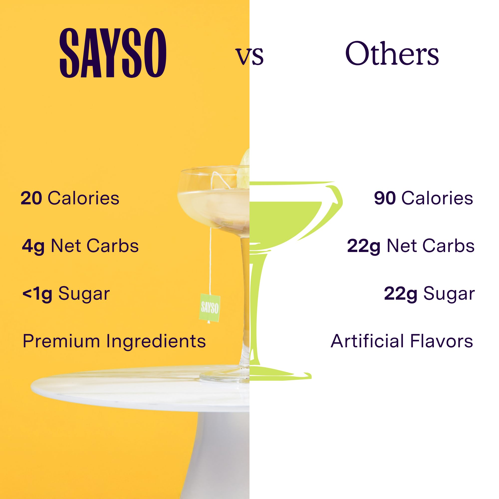 SAYSO Party serve idea with chilled drinks on table.