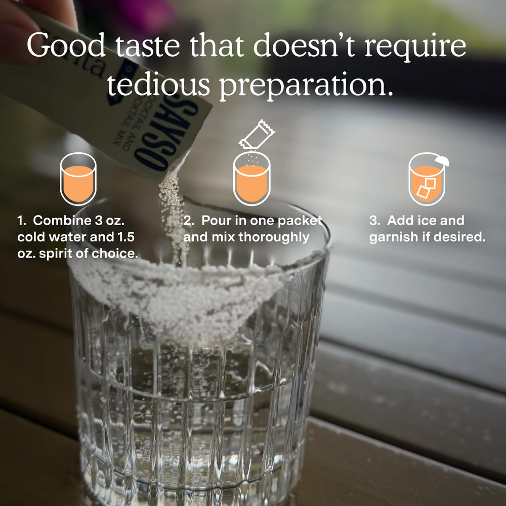 SaySO Skinny Margarita ingredients panel highlights natural, allergen-free composition.