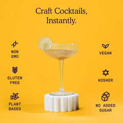 SAYSO Skinny Spicy Margarita stick being dropped into water for quick mix.