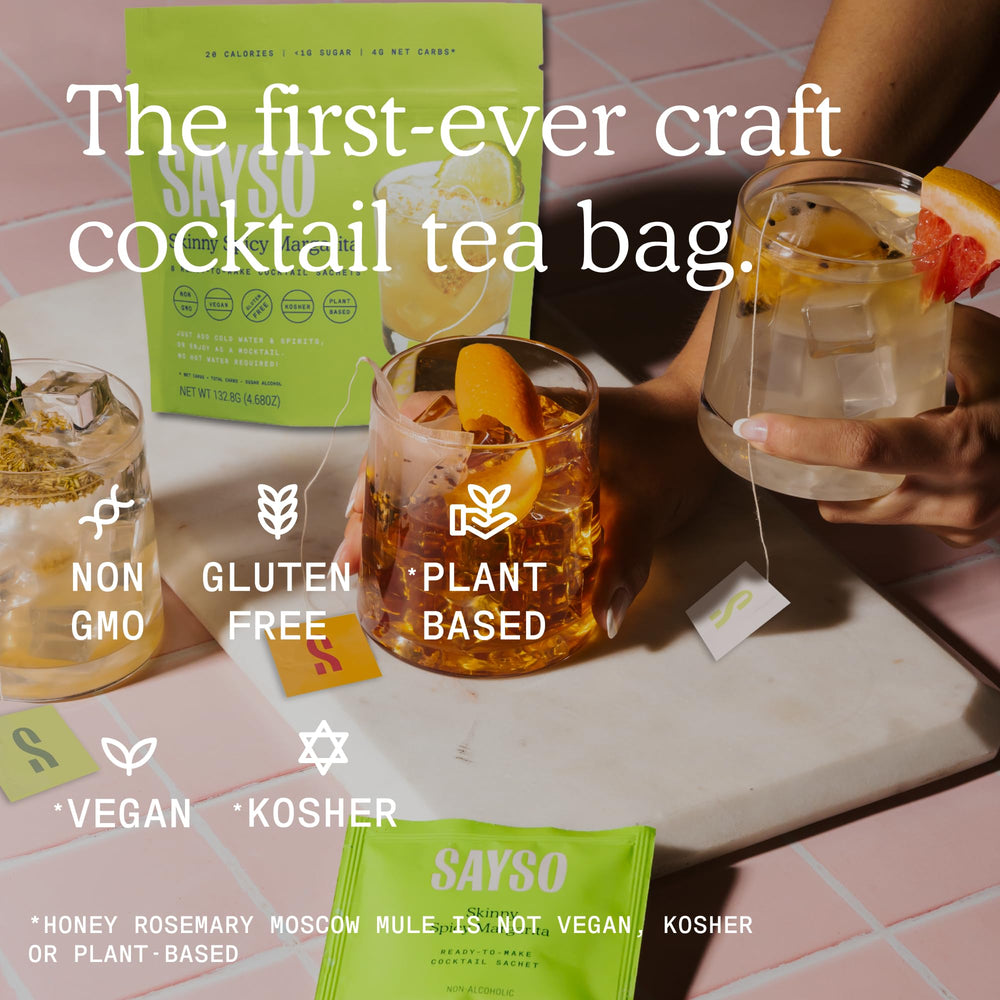 SAYSO Honey rosemary Moscow mule pour presents refreshing mocktail option with controlled calories