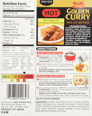 S&B Curry Gold Vegetable Hot box on stovetop for quick meals.