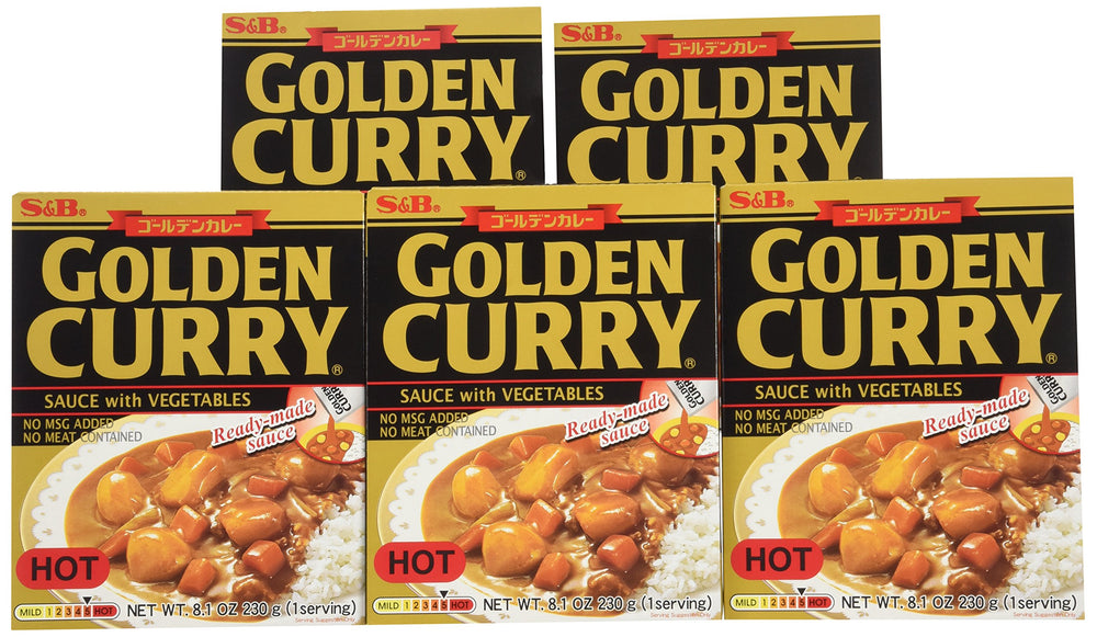 S&B Curry Gold Vegetable Hot spoon over rice for a complete meal.