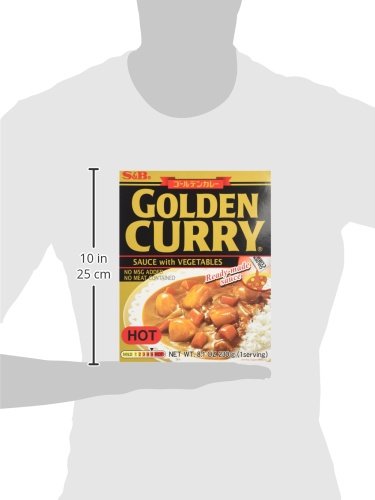 S&B Curry Gold Vegetable Hot visible vegetable chunks in sauce.