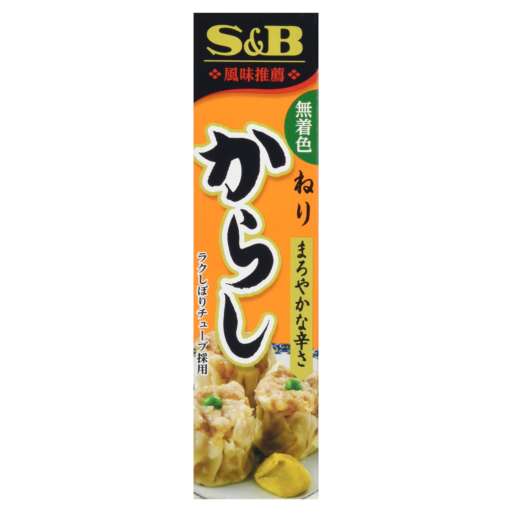 S&B Karashi paste front view adds authentic Japanese flavor to meals.