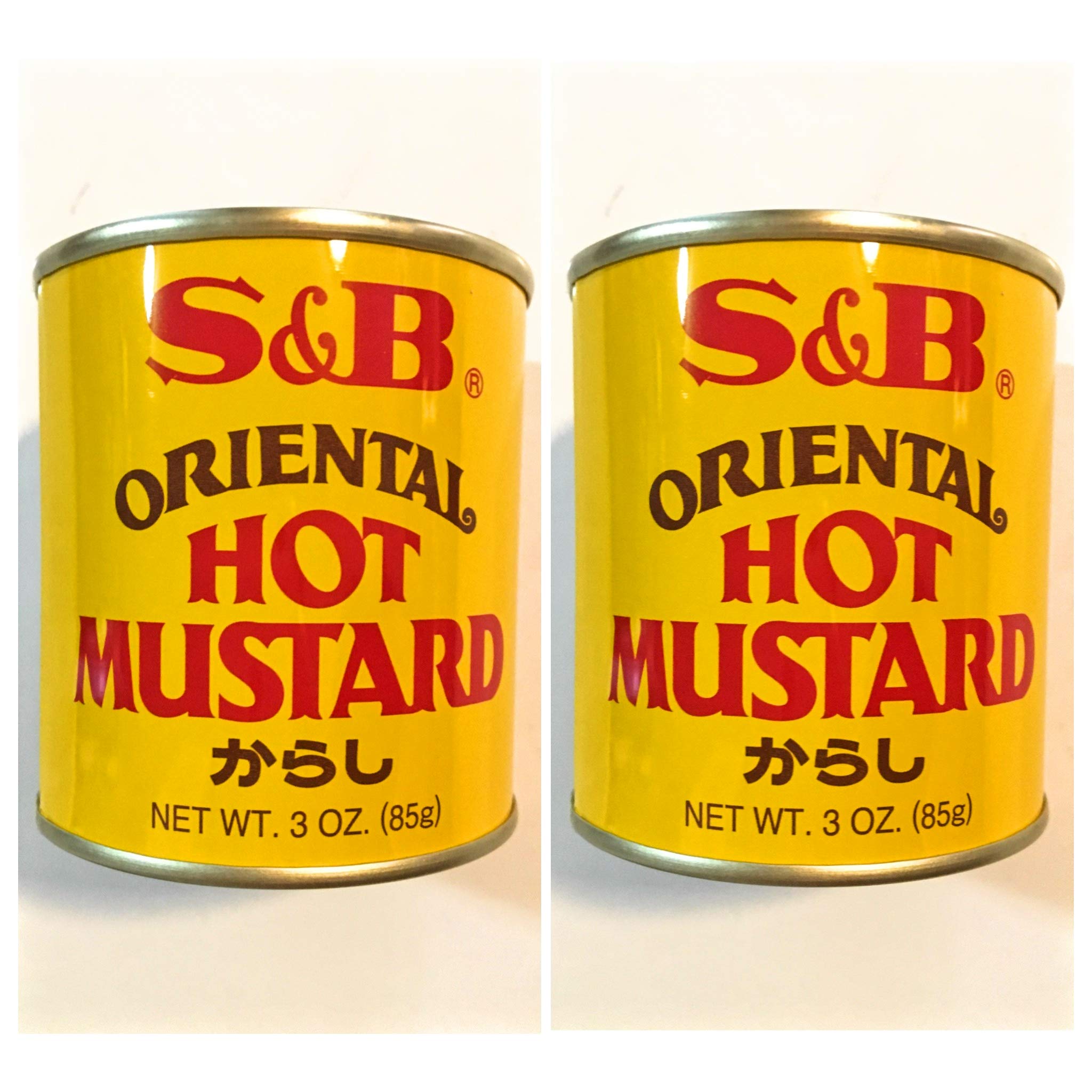 S&B Oriental Hot Mustard 2-pack bottle front, bold flavor for sandwiches and marinades.