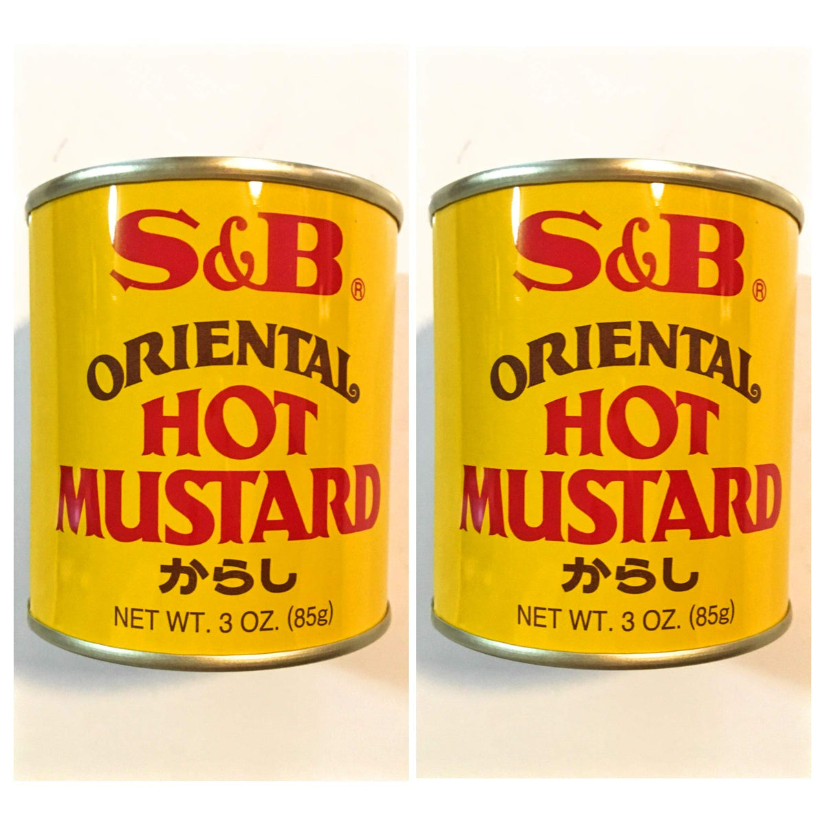 S&B Oriental Hot Mustard 2-pack bottle front, bold flavor for sandwiches and marinades.