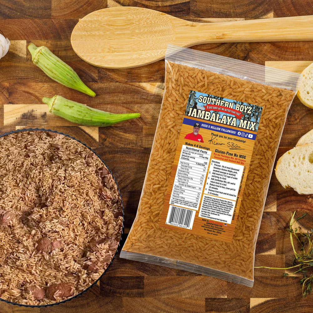 SBO Cajun Creole spices close-up detail.