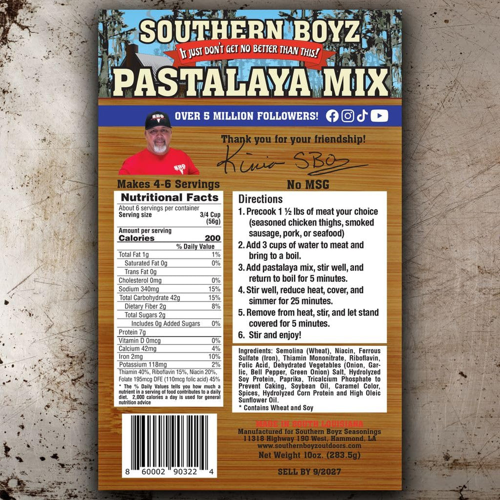 SBO Pastalaya mix in pot during cooking for easy one-pot Cajun dinner.