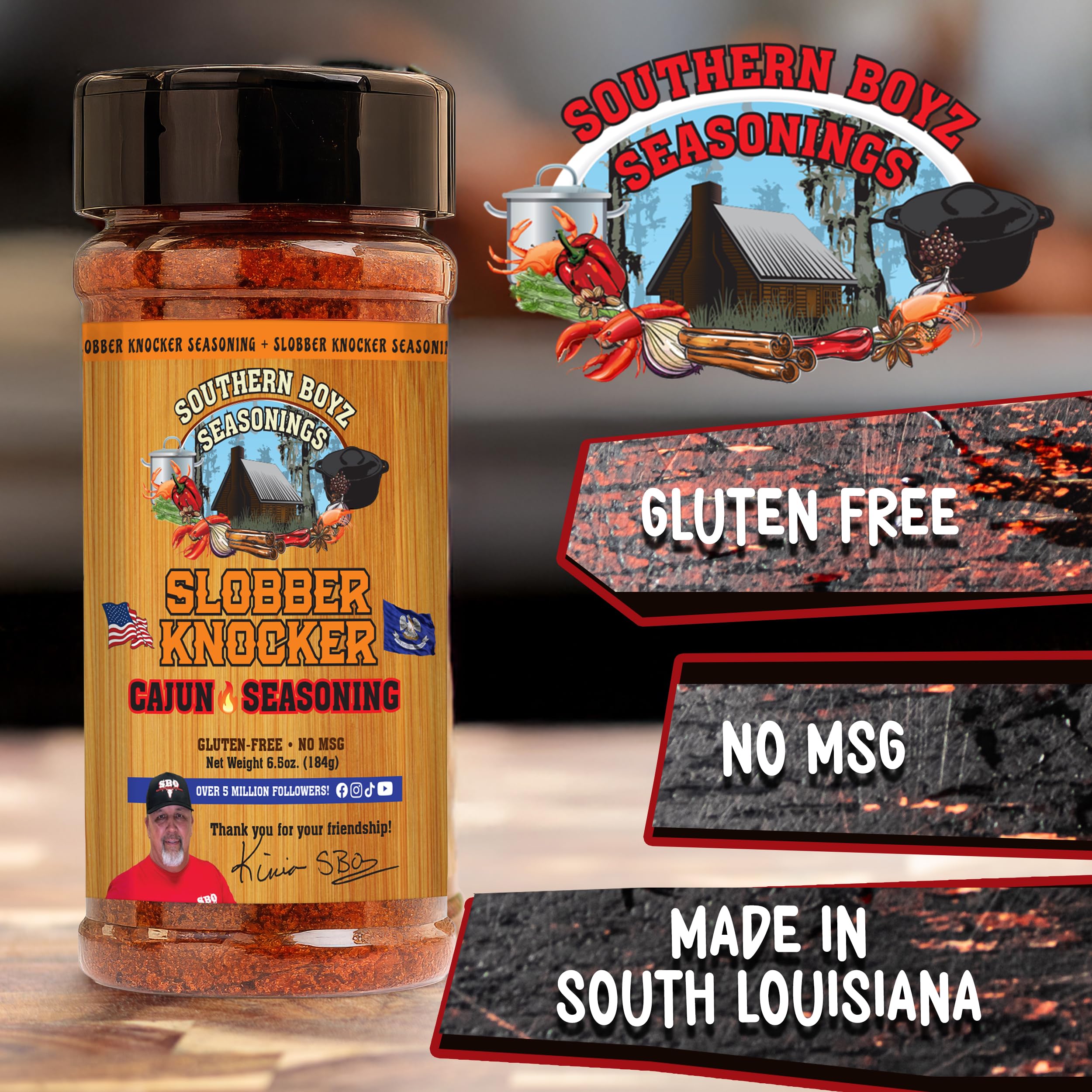 SBO Slobber Knocker grilled-meat rub delivering smoky-sweet notes.