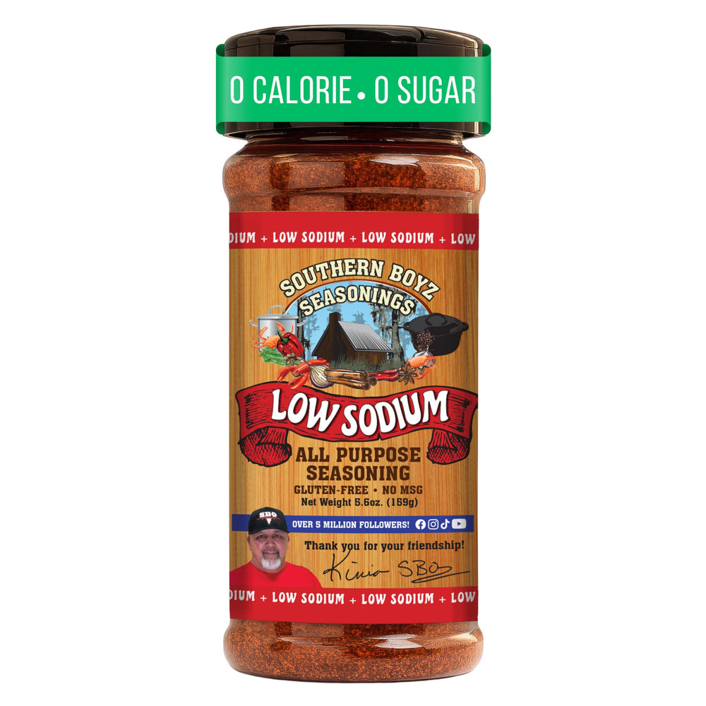 SBO Southern Boyz Outdoors Low Sodium Cajun Seasoning bottle front for versatile meals