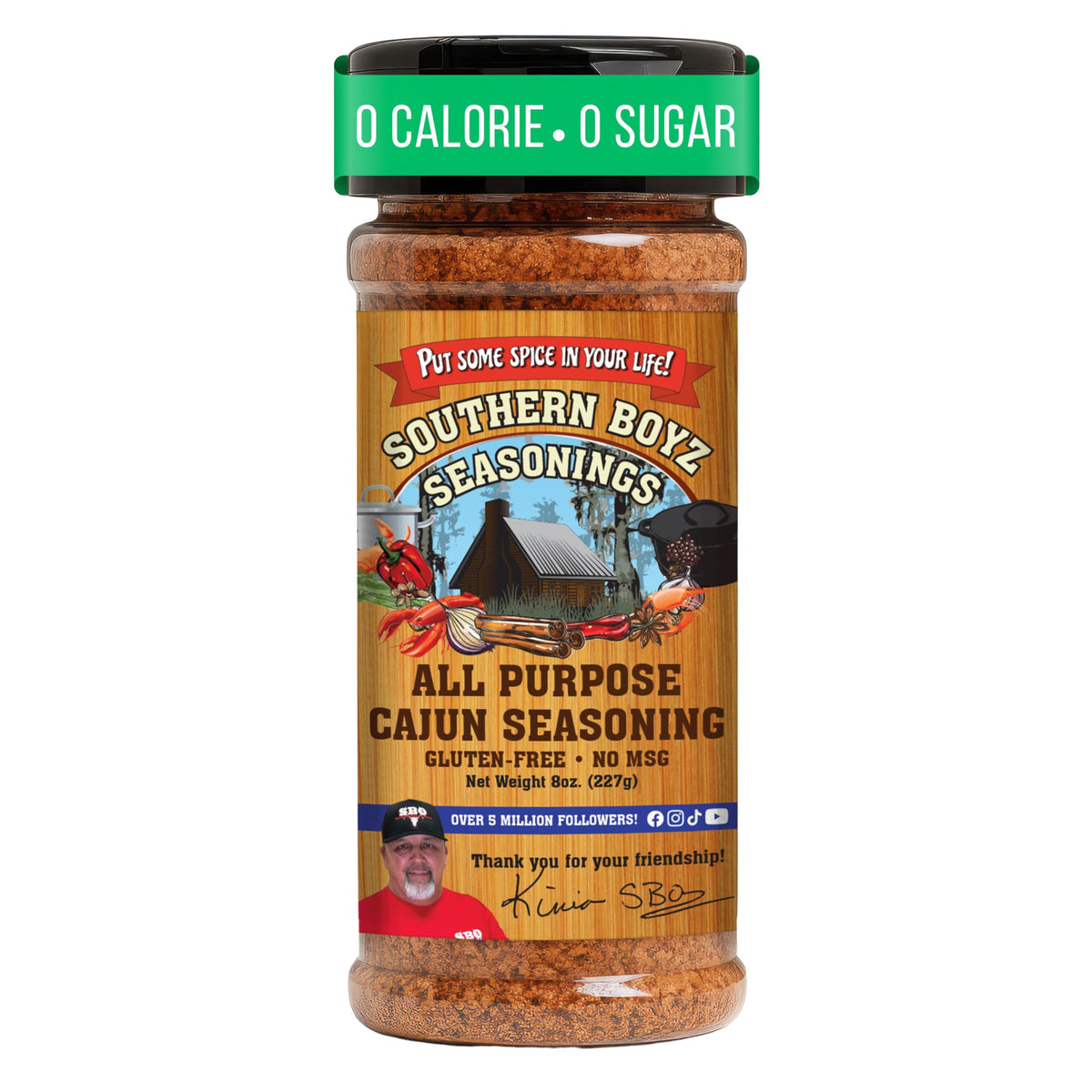 SBO Southern Boyz Outdoors seasoning bottle pour for versatile Cajun flavor on meats and seafood