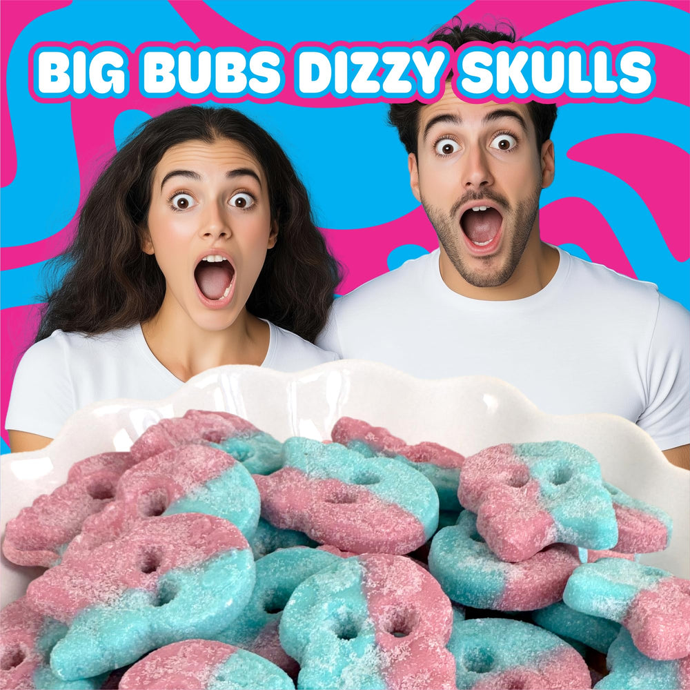 Scandylicious Bubs Dizzy Skulls bag view emphasizes convenient sharing and on-the-go snacking.