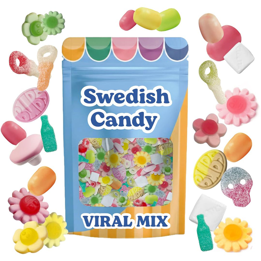Scandylicious BUBS Swedish Candy Mix bag—colorful, shareable snack for gatherings.